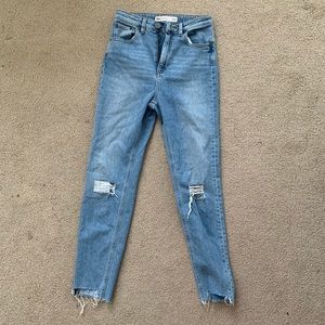 ASOS High Waisted Farleigh Busted Knee Jeans